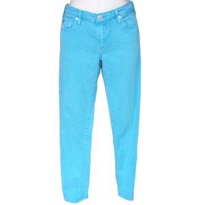 AG ADRIANO GOLDSCHMIED Stevie Ankle Jeans, 28 Teal/Blue-green, Stretch